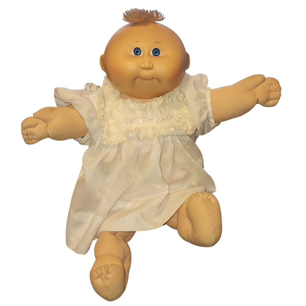 VTG 1982 Cabbage Patch Kids Preemie Doll Blue Eyes Xavier Roberts Signature READ